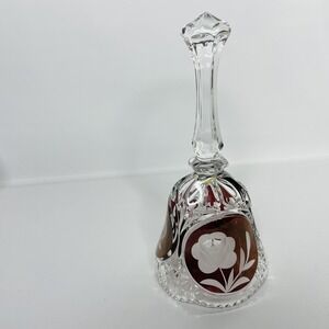 Bleikristall Hofbauer Collection 24% Lead Crystal Bell Red Flower